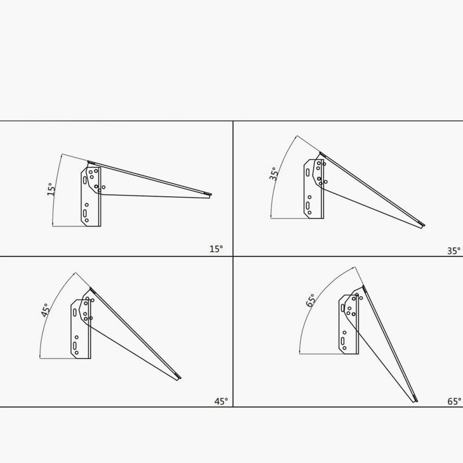 Estructura de montaje en pared de panel fotovoltaico modificable, paréntesis de aluminio fuerte para recolección de energía reforzada y montaje simple, soporte de montaje de panel solar montado en la