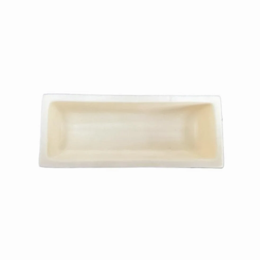 Crisol industrial Crisol de alúmina rectangular con o sin tapa, crisol baja expansión térmica, laboratorio (1 unidad) | 120X80X40mm