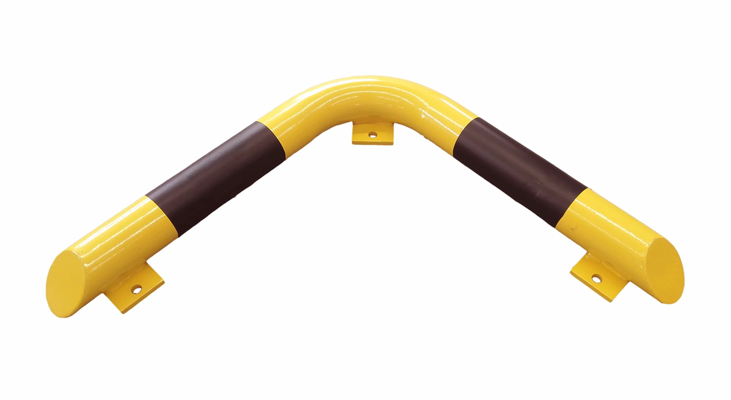 Barra parachoques 1A-Safety RSBA-ECK, en forma de ángulo, diámetro 76 mm, acero de calidad, largo x ancho: 638 mm x 638 mm, amarillo / negro