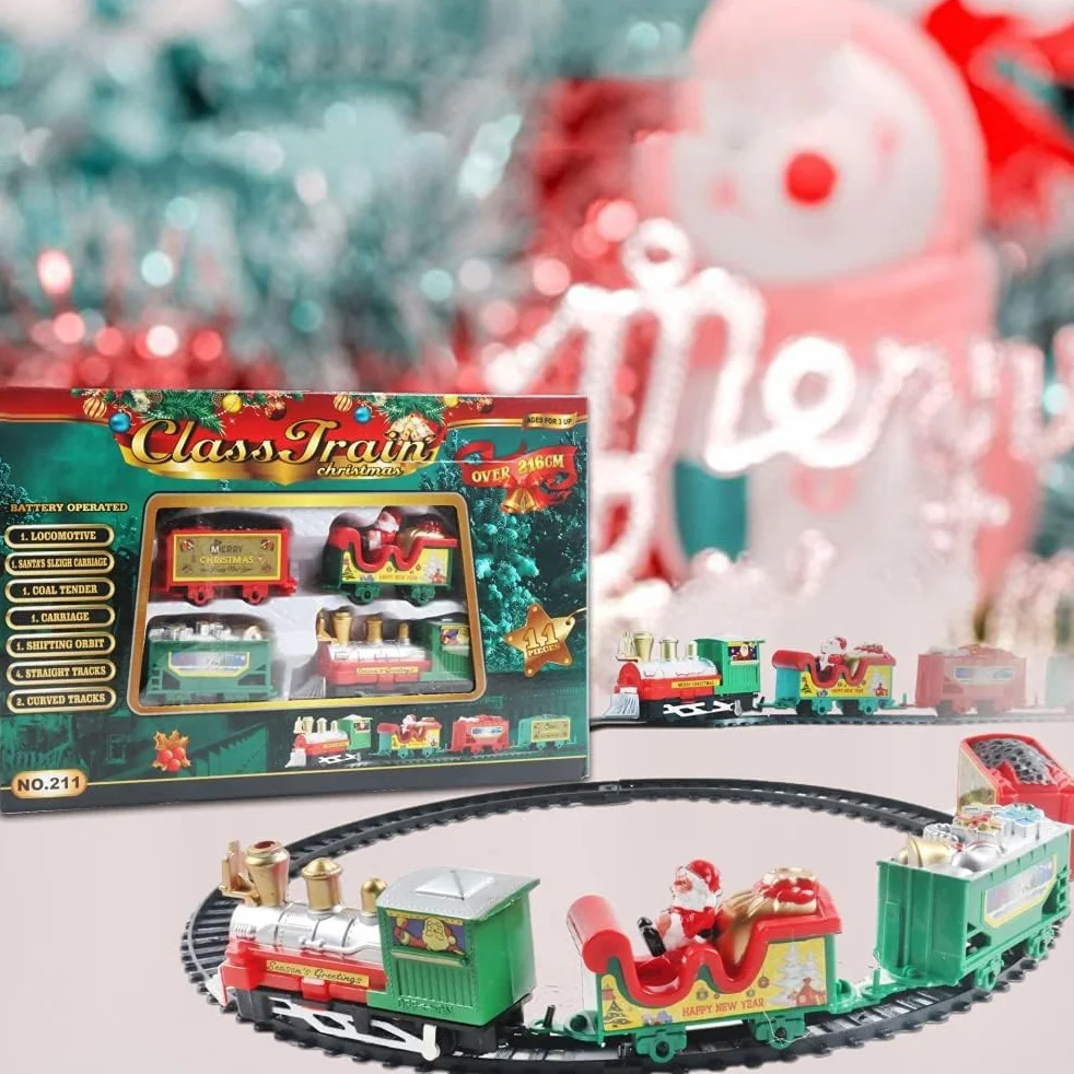 Tren de Navidad para Niños - Juego Completo de 11 Piezas con Vías y Accesorios - Decoración Clásica para Árbol