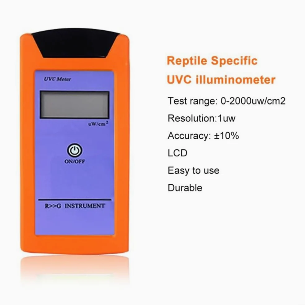 Medidor de Luz UVC de 0 A 1999 ΜW/cm² para Reptiles. Medidor de Índice UV. Espectro de Radiación UV de 220 A 280 NM. Medidor Portátil para Reptiles.