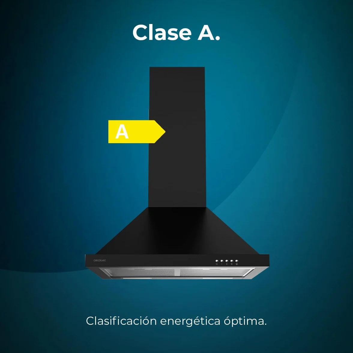 Cecotec Campana Extractora 60 cm Piramidal Bolero Flux PM 606500 Black 165W Inox 650m3/h