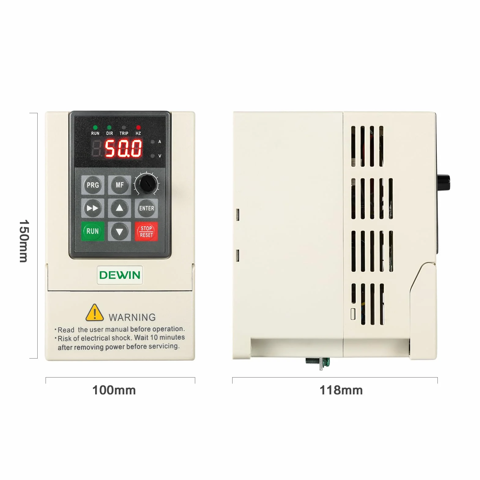 DEWIN Variador de Frecuencia, Convertidor de Frecuencia VFD Controlador de Velocidad del Motor VFD Convertidor de Frecuencia de Salida de Entrada Trifásico 380V 2.2kW