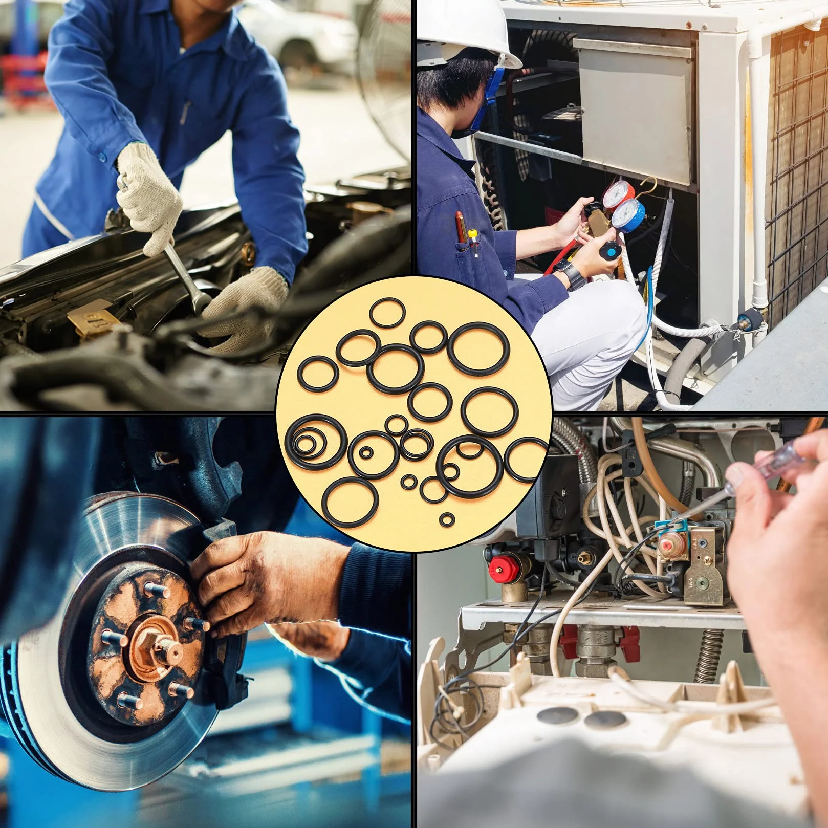 740 Piezas Juntas Tóricas de Goma, Juntas Planas, O Rings para Sellado de Fontanería y Reparación