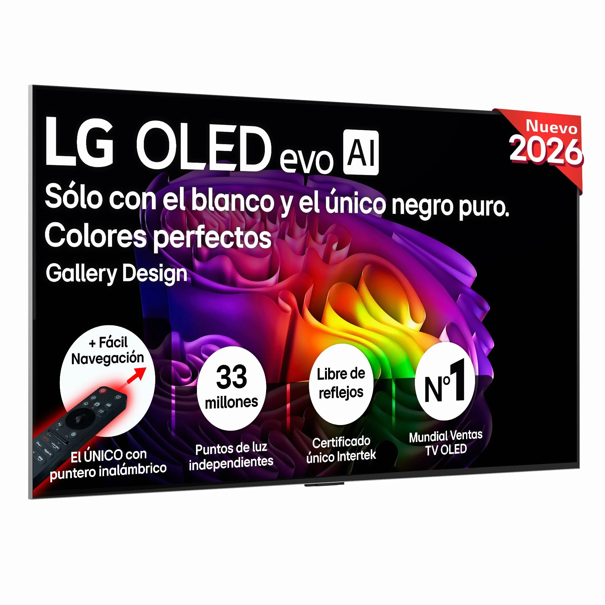 LG OLED55G64LW - TV 55", 4K OLED EVO AI G6, Smart TV, WebOS 26, Procesador α11 AI Gen3, VRR 165Hz, Reflection Free Premium Sin Reflejos, Dolby Vision y Atmos, Gris Oscuro Titán