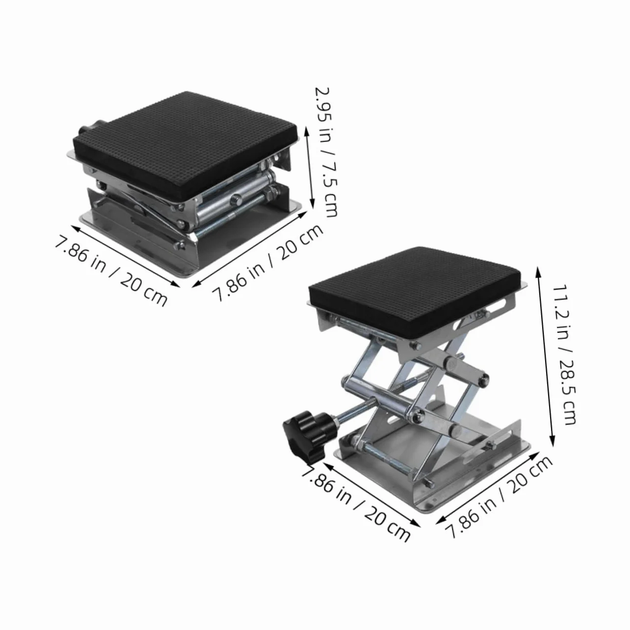 iplusmile 15kg Mesa Elevadora de Laboratorio de Acero Inoxidable Plataforma Ajustable de Gato Elevador de Tijera Rango de Capacidad para Uso Laboratorio