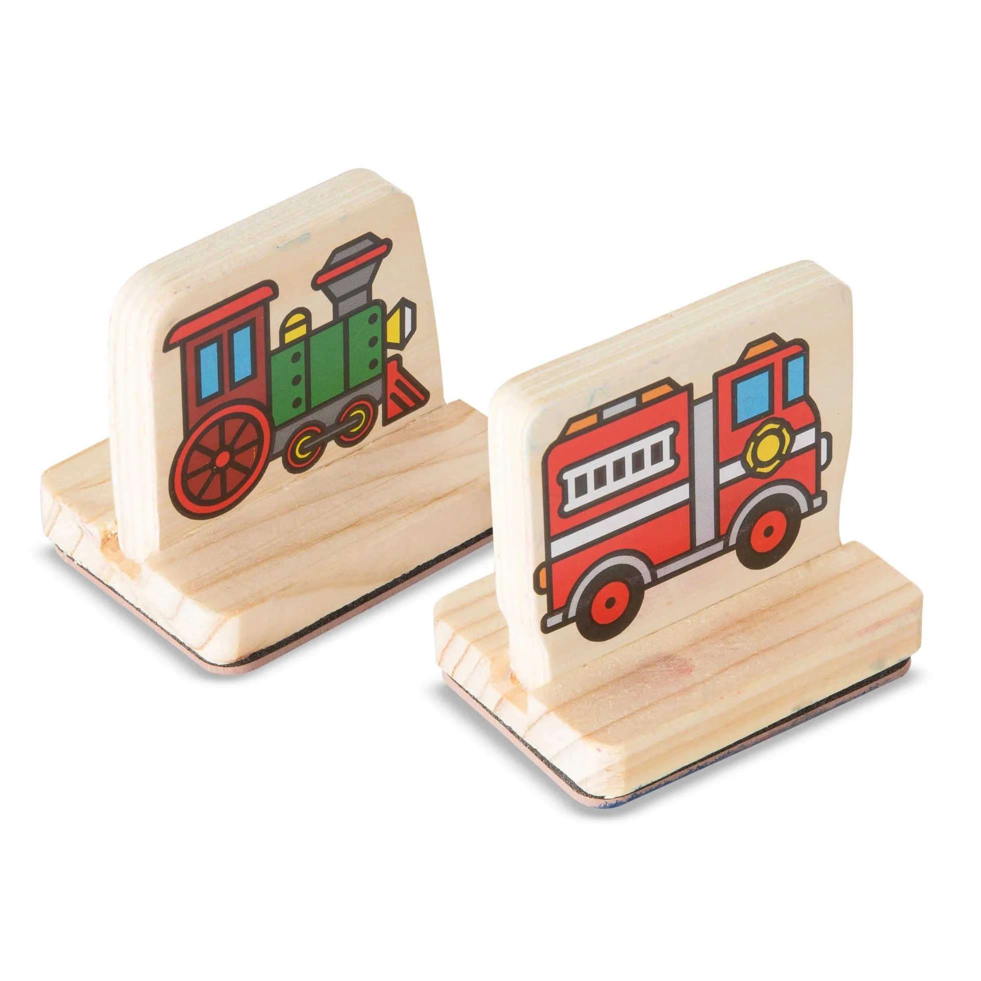 Melissa & Doug Mi Primer Juego de Sellos Infantiles de Madera Coche de Policia Bomberos Tractor 2 Almohadillas de Tinta Manualidades Regalo Niño 3 años+