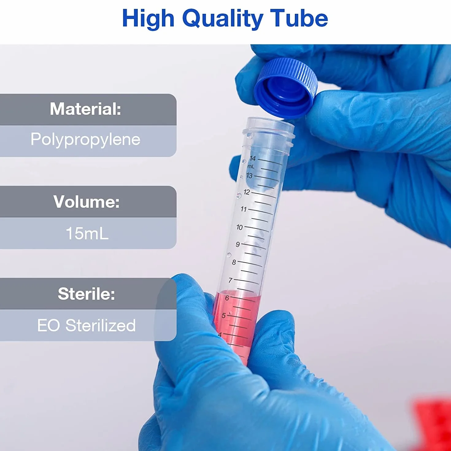 HUAZIZ 20 Piezas 15 ml Tubo de centrifugado de plástico, Tubos de centrífuga cónica para laboratorio