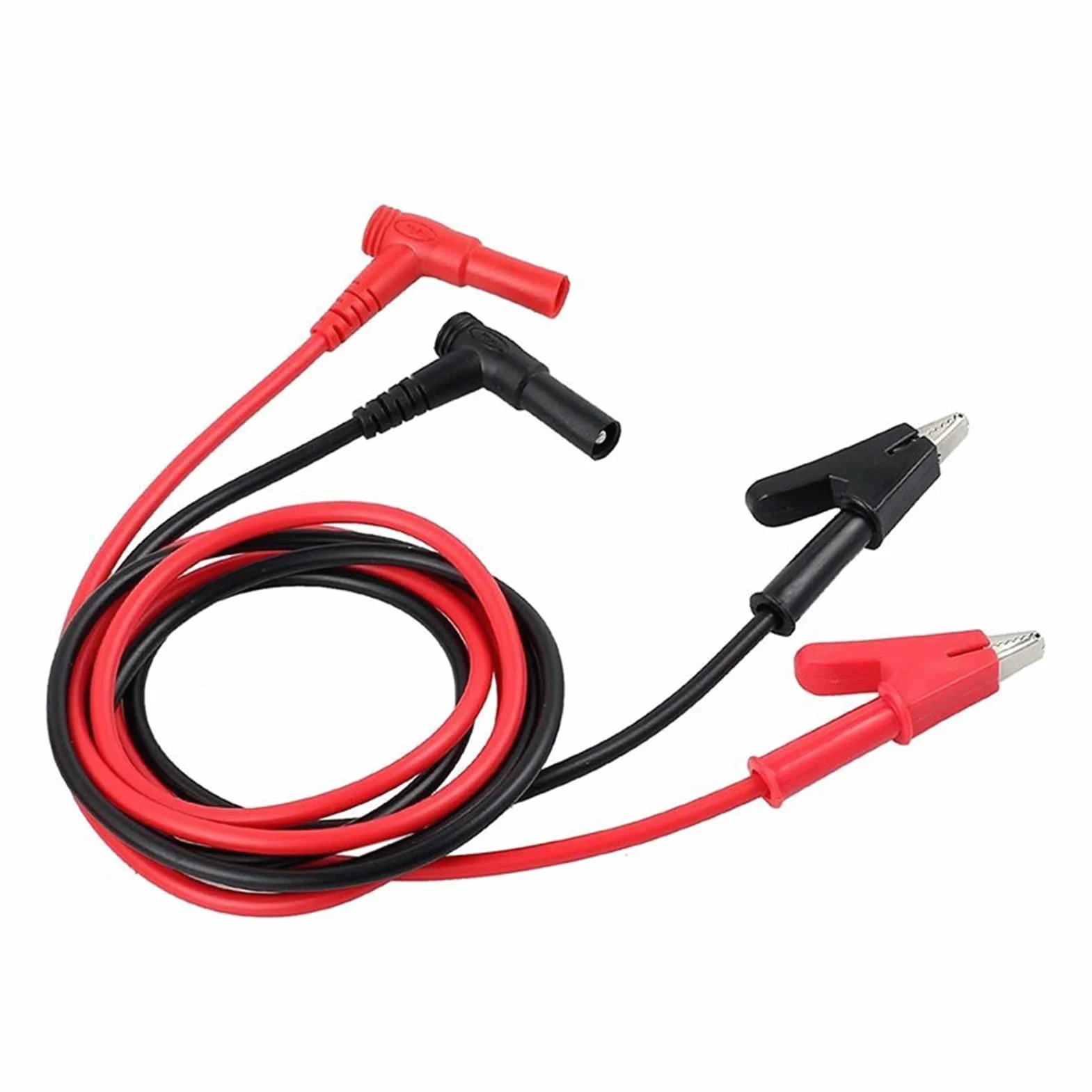 10PCS Conector Banana a Pinza de Cocodrilo Cable de Prueba Pinza de Cocodrilo Cable de Prueba de Laboratorio con Conector Banana Resistente 1M de Largo for Multímetro