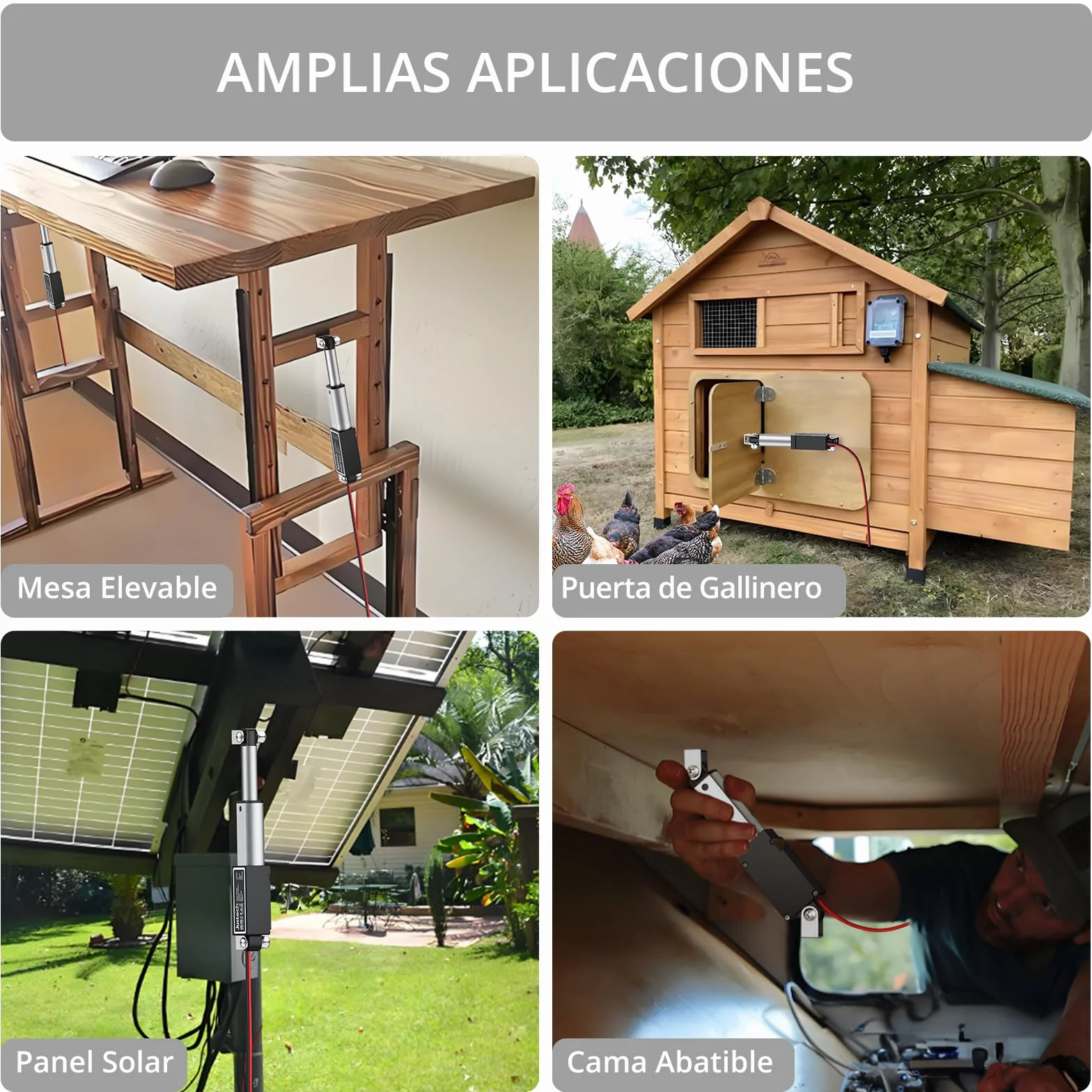 Justech Actuador Lineal 30mm 12V 30N Aleación de Aluminio