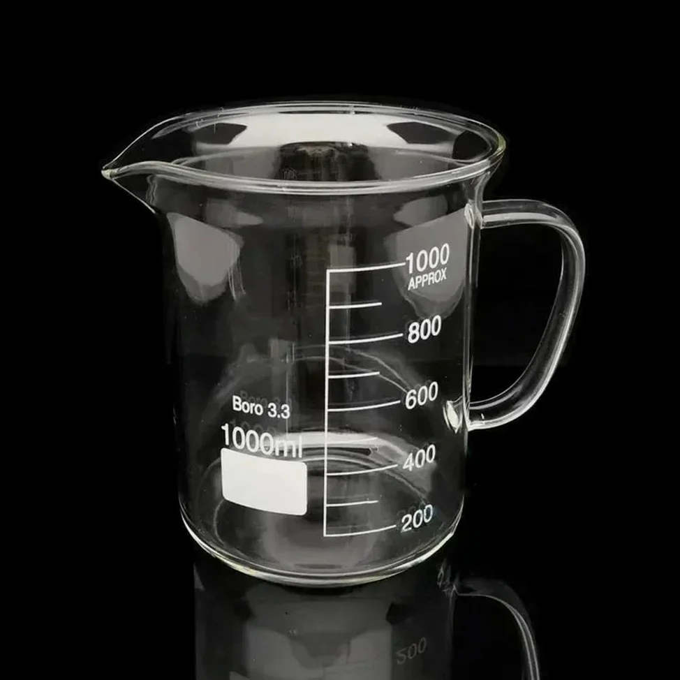 Vaso de Vidrio de Laboratorio con asa, 50-2000 ml, cristalería química Transparente con asa, 1 Unidad (250)