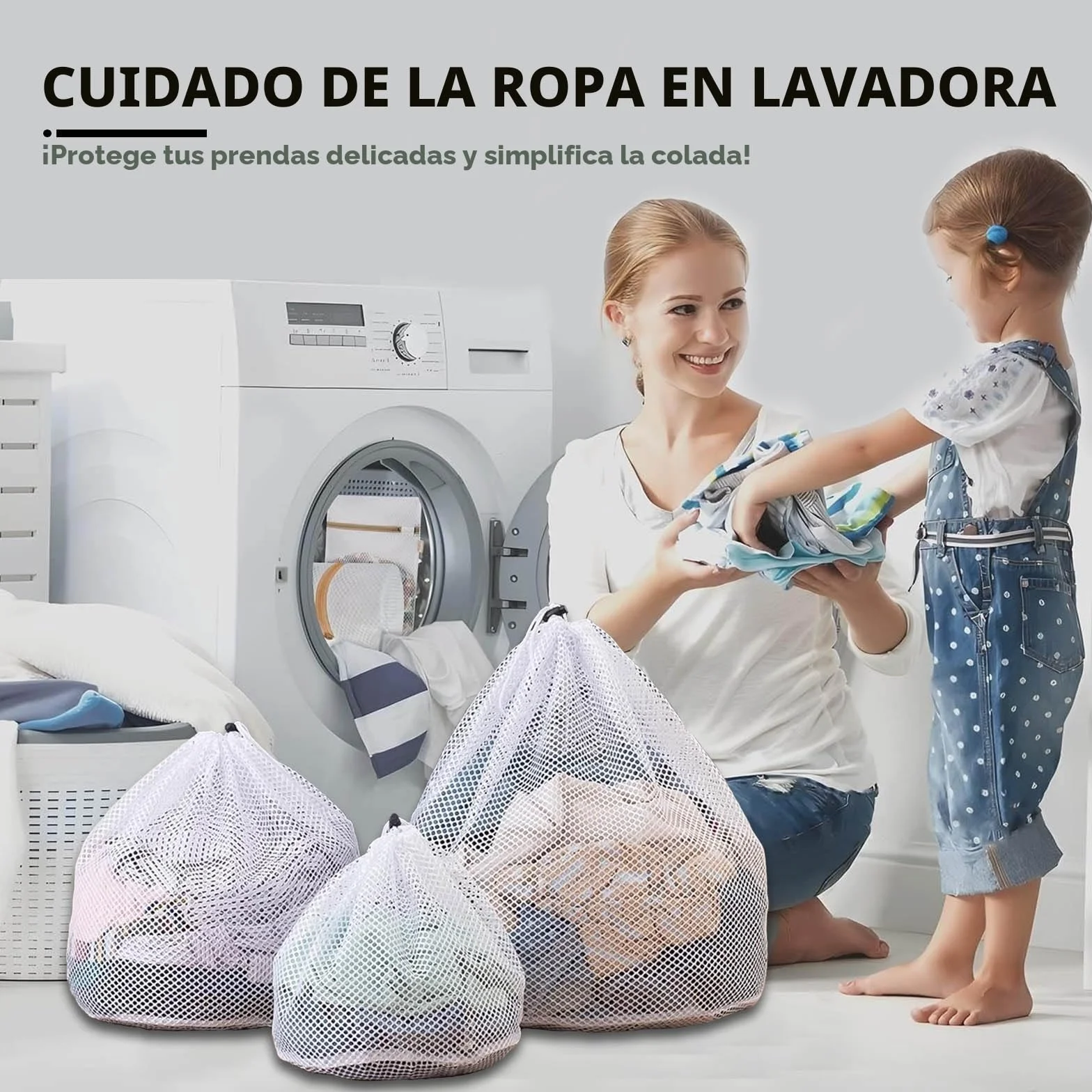 Bolsas para Lavadora 30 x 40 cm, Con Cordón y Cierre de Bloqueo, para Ropa Interior