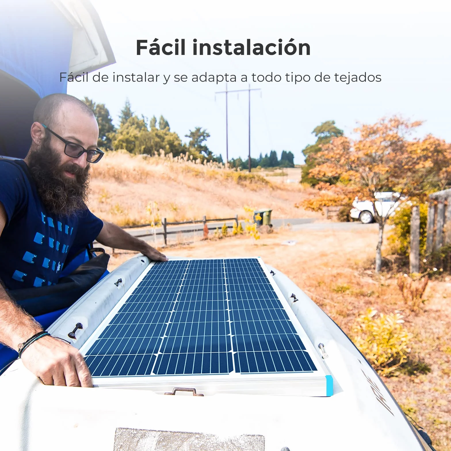 Renogy 2 X Placa Solar 100W 12V (200W), para Casa, para Furgoneta Coche Autocaravana Camping, Módulo Monocristalino para Cargar Batería