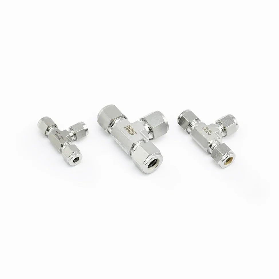 1pc Union Tees 6mm 8mm 10mm 12mm 14mm Stainless Steel SS316 Union Tee Double Ferrule Fitting Metric Tube Fittings(10mm) Plumbing Fittings