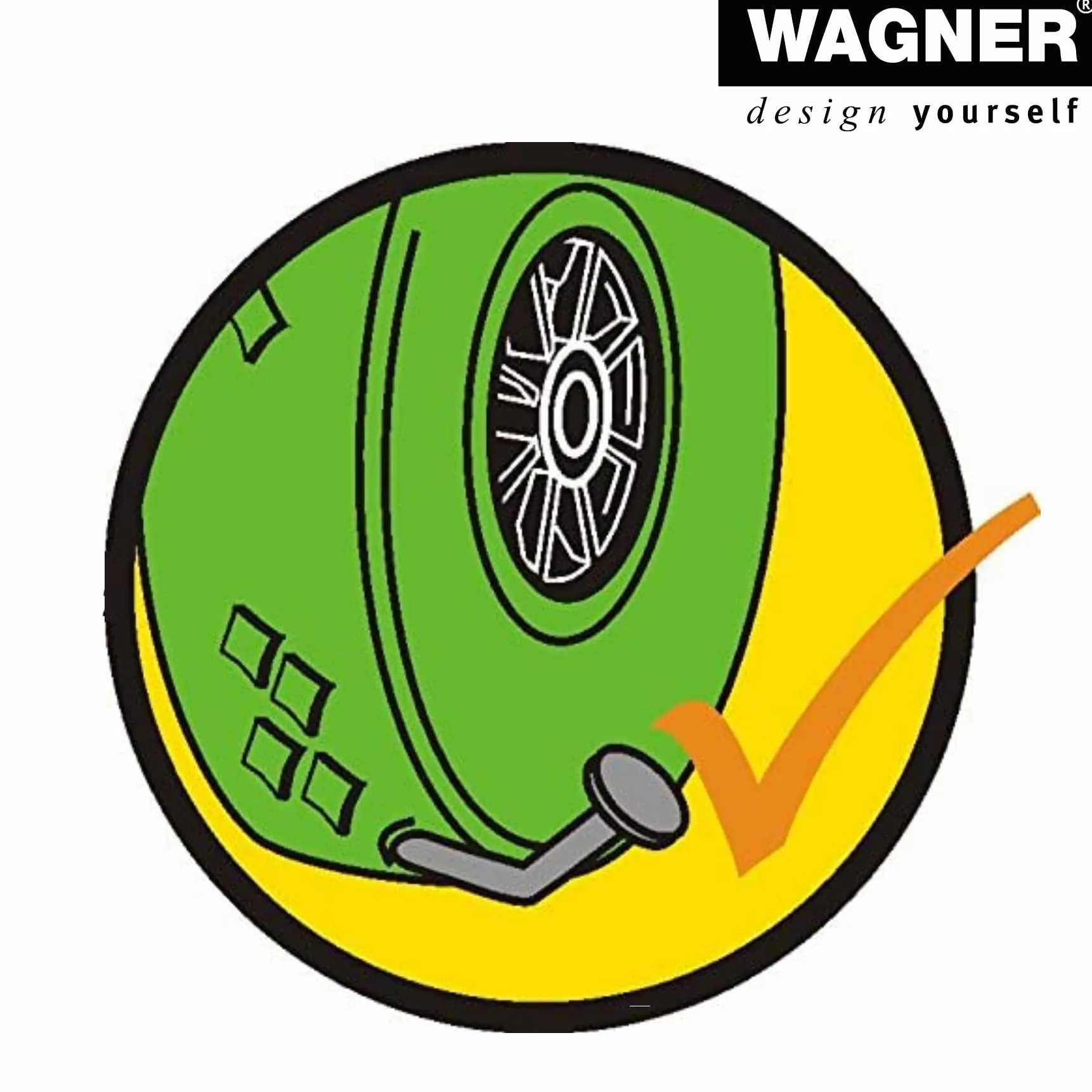 Wagner Rueda de Carretilla - ANTIPINCHAZOS - Rueda de Espuma de PU, diámetro Ø Rueda 400 mm, llanta 75 mm, Eje 20 mm, Capacidad de Carga 100 kg - 04840201