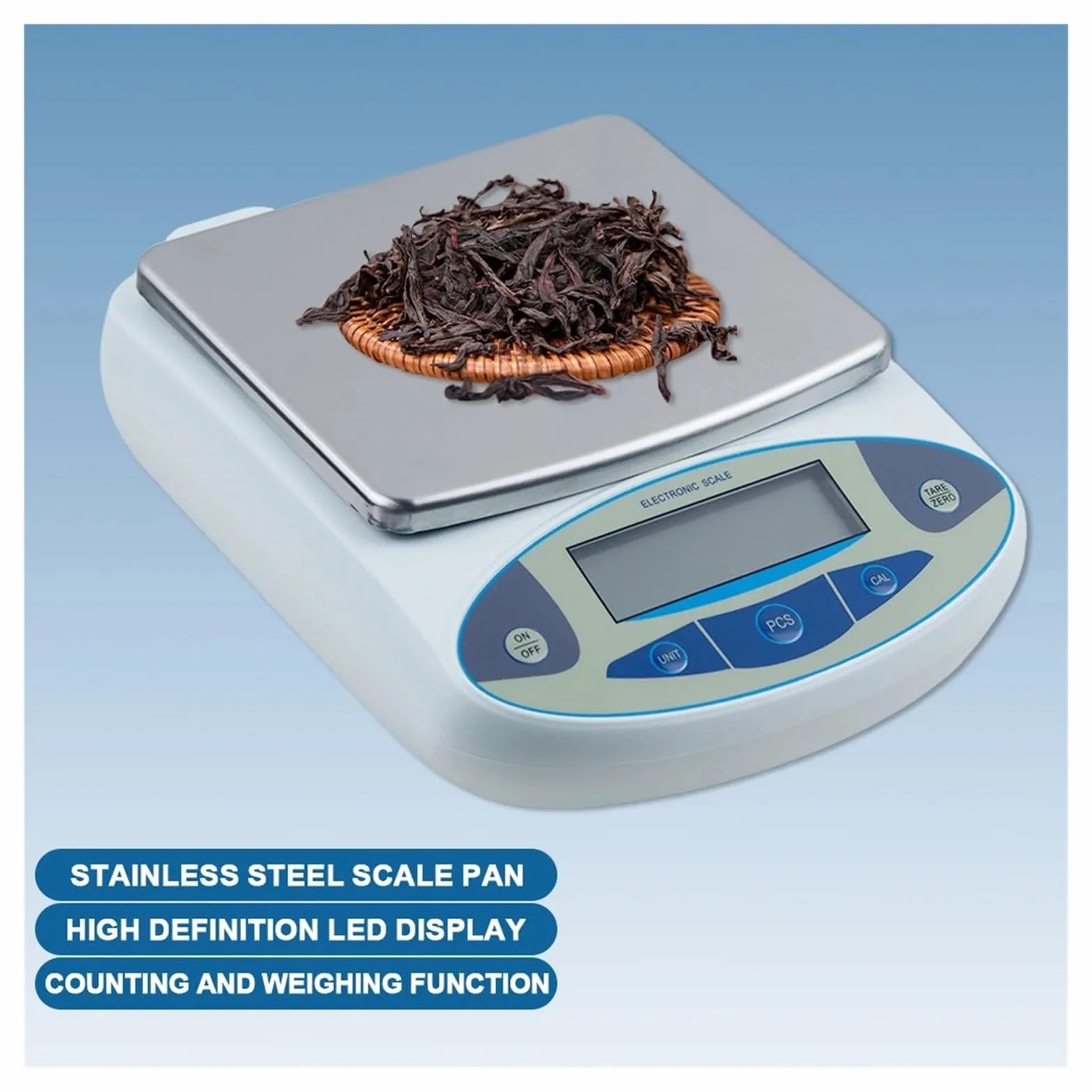 Balanza electrónica digital de alta precisión for laboratorio, joyería, cocina, industrial, 3000/5000 g/30 kg, 0,01 g/0,1 g Para principiantes en bricolaje(30kg 0.1g)
