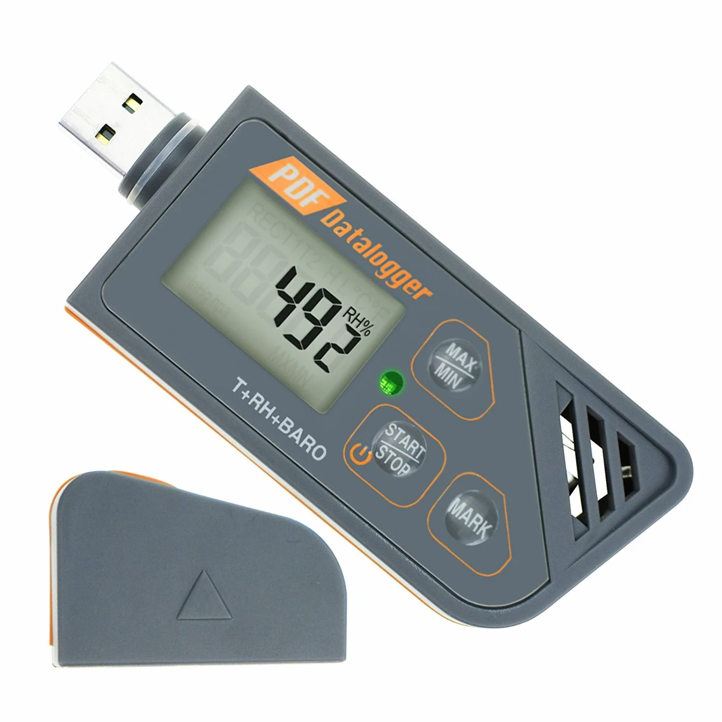 Digital impermeable USB Data Logger humedad Temperatura y presión Barómetro Data Logger Gauge, generar PDF y Excel informe indicador LED
