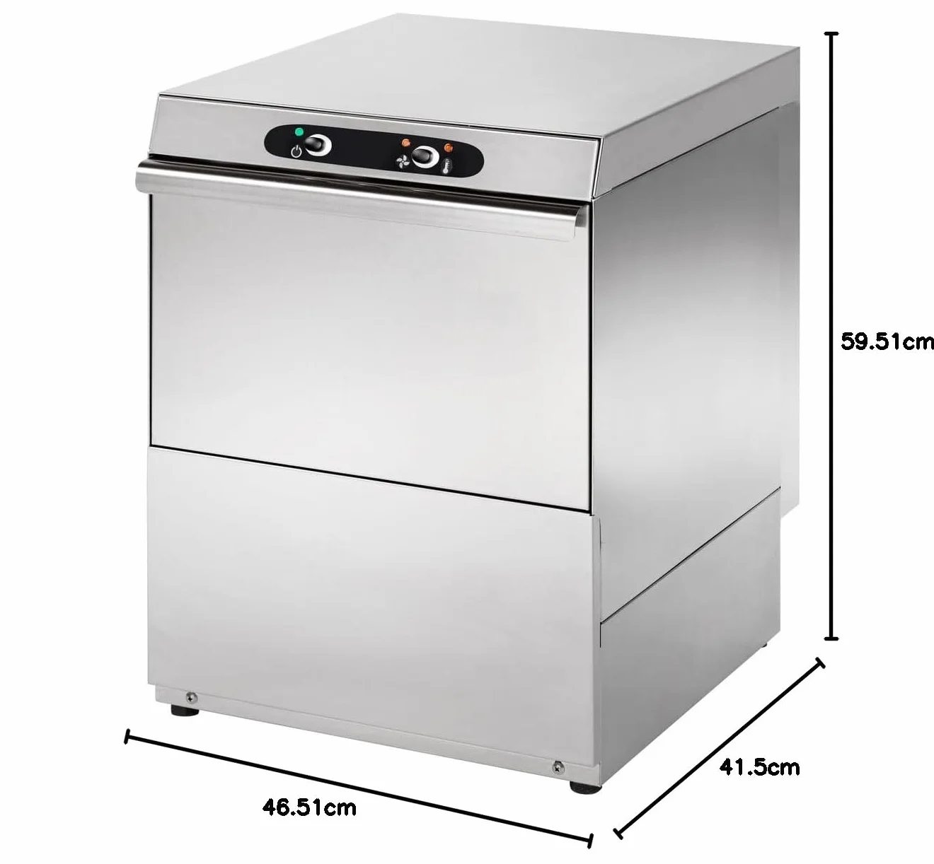 METRO Professional Lavavasos GGW1035E, 41,5 x 46,5 x 59,5 cm, 230 V, 30 ciclos de lavado/h, cesta 35 x 35 cm, sin bomba de desagüe