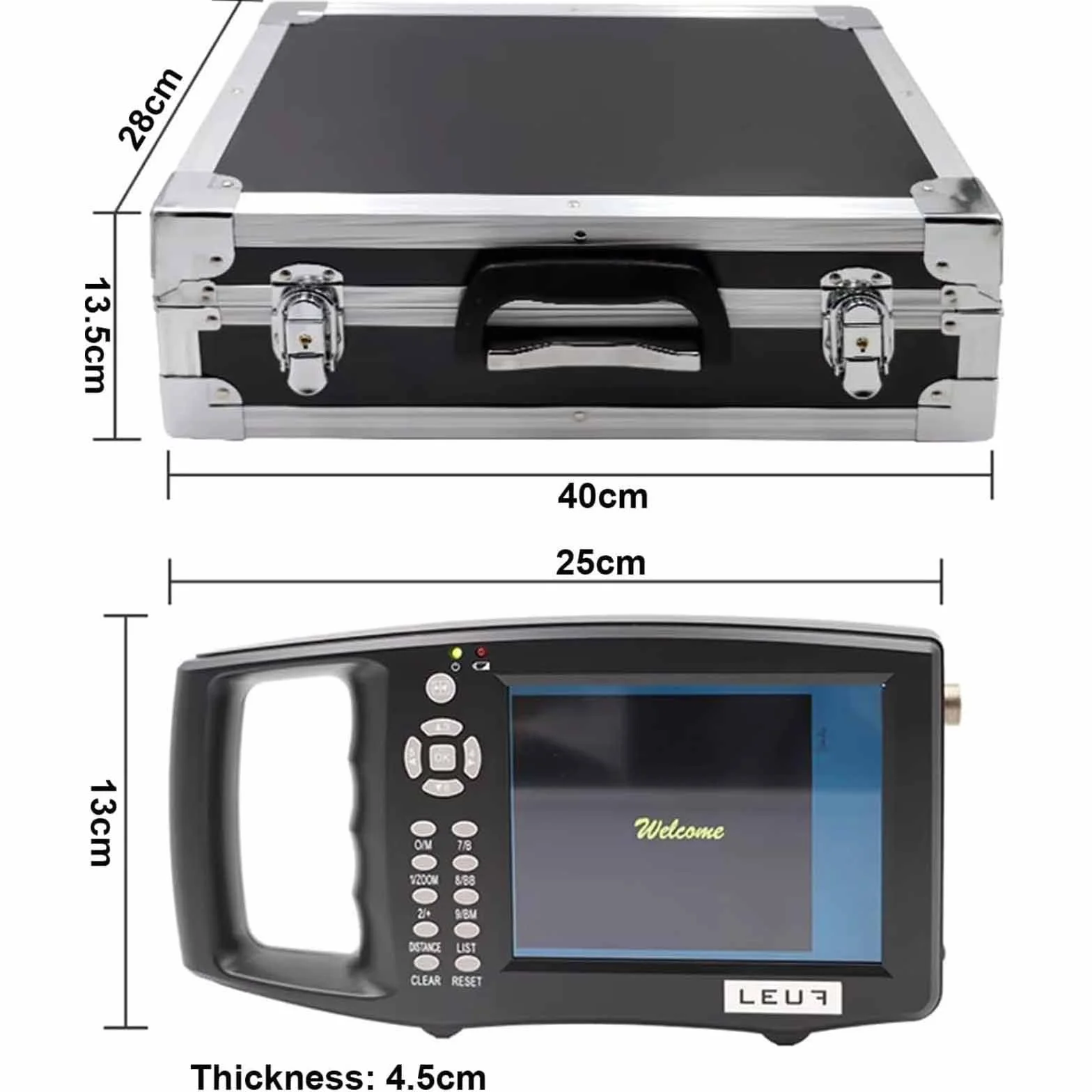 Escáner de Ultrasonido Veterinario, Veterinario Portátil B-Ultra Máquina de Escáner con 6,5 MHz Rectal Sonda 4 Campos de Color para Ganado Vacuno,Equino,Camello Prueba de Embarazo
