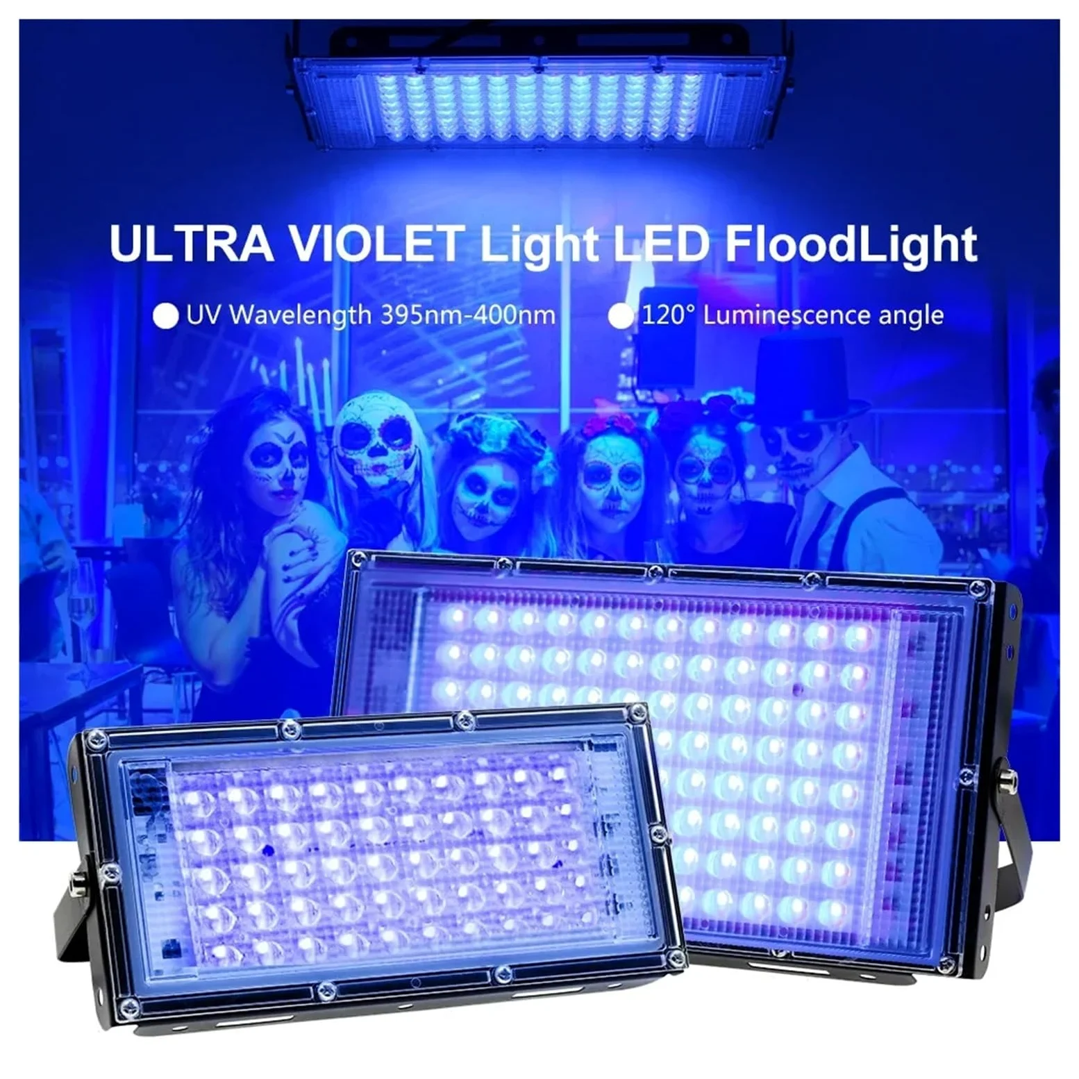 Lámpara de curado UV LED 365nm 395nm 100W 300W luz púrpura detección fluorescente