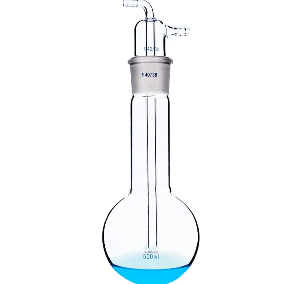 matraz de fondo redondo， Cristalería de laboratorio de vidrio de borosilicato de 500 ml con enfriamiento por vapor, 40/38, varios tamaños(400ml)