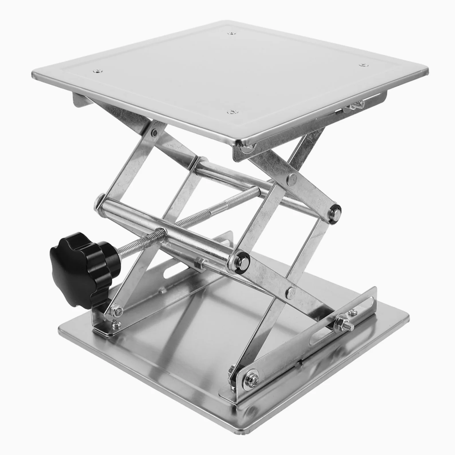 Plataforma Elevadora Manual de Acero Inoxidable Mini Gato de Laboratorio Soporte de Elevación para Experimentos el Aula