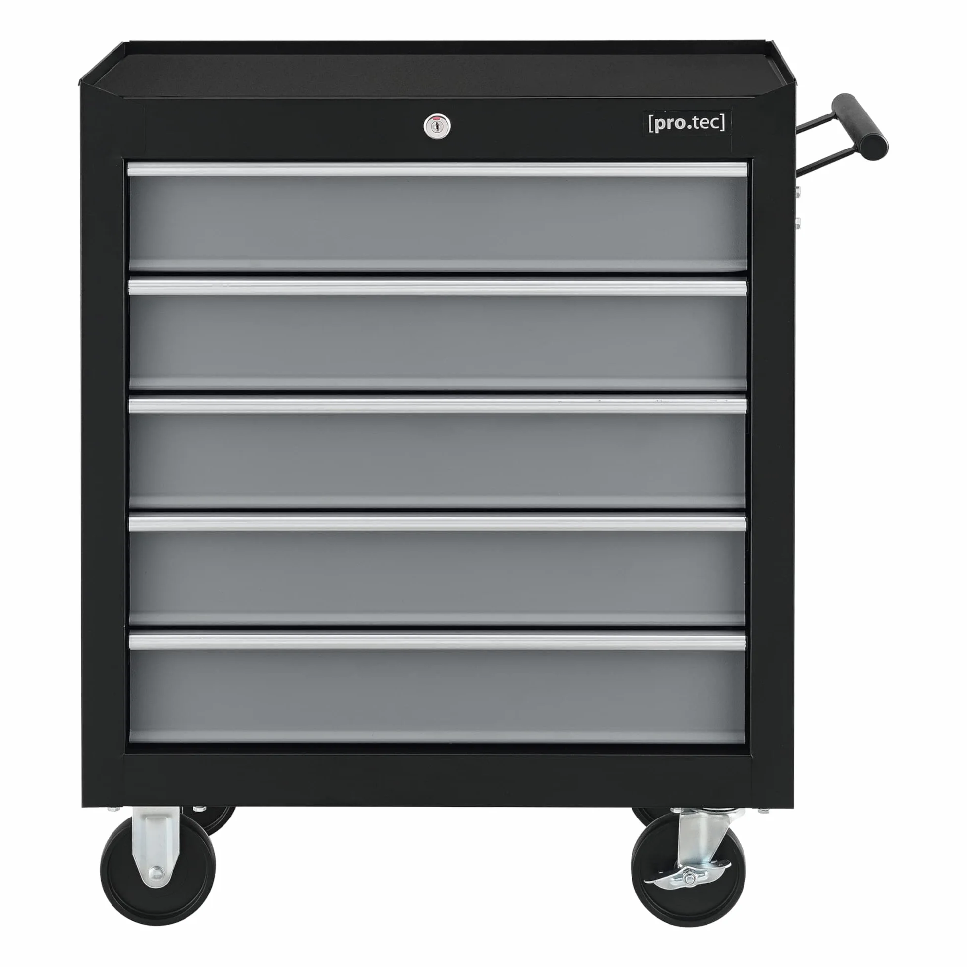 pro.tec Carrito de Herramientas de Acero con 5 Cajones y 4 Ruedas Carro de Caja Taller Móvil en Negro 69 x 33 x 77,5 cm Máx. 10kg