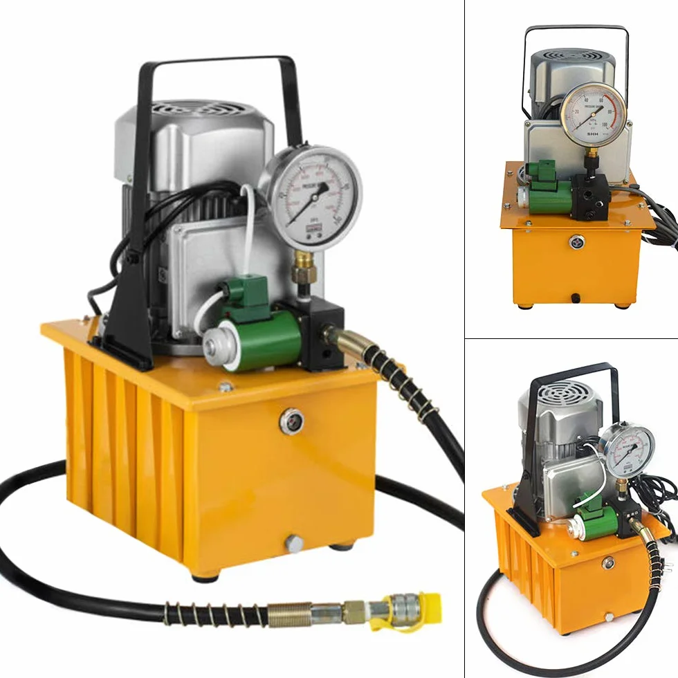 Bomba hidráulica eléctrica bomba hidráulica de aire eléctrica de acción simple 750W,Presión hidráulica de salida 725-10000 PSI, para la industria y la construcción,Velocidad 1400 RPM