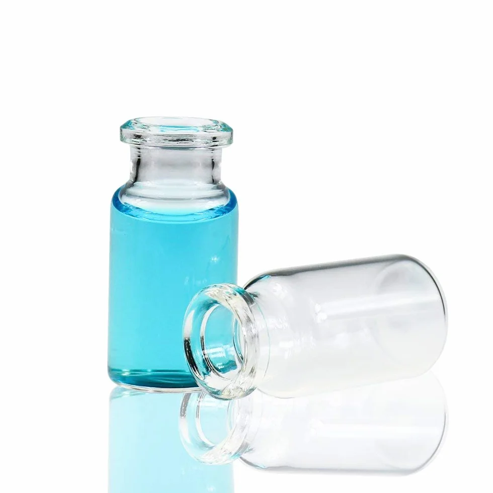 Frascos de vidrio para HPLC de 10 ml, borosilicato, fondo plano transparente, 100 PCS