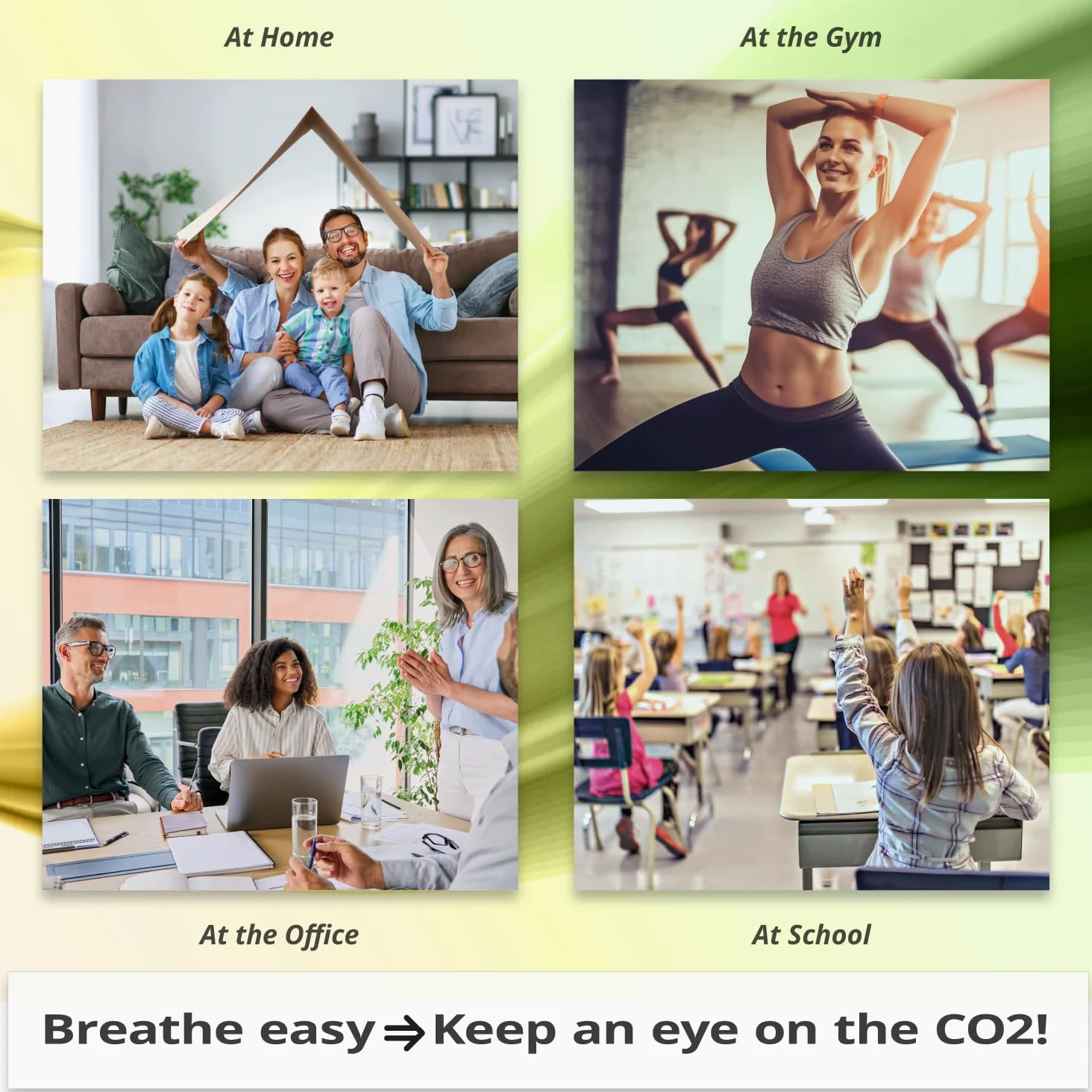 Eco2 – Monitor de calidad del aire interior – Detector de CO2 preciso y duradero – Sensor de CO2, temperatura y humedad – Independiente y portátil – Perfecto para hogar/oficina/escuela