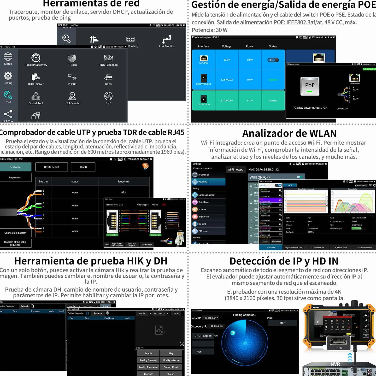 Henkion Probador de Fibra Óptica OTDR RSO-5510 1310/1550nm 28/26dB, Alcance 150km, Probador CCTV IPC/TVI/CVI/AHD/CVBS, Conectores FC/UPC SC St LC, OPM OLS LS VFL con Mapa de Eventos