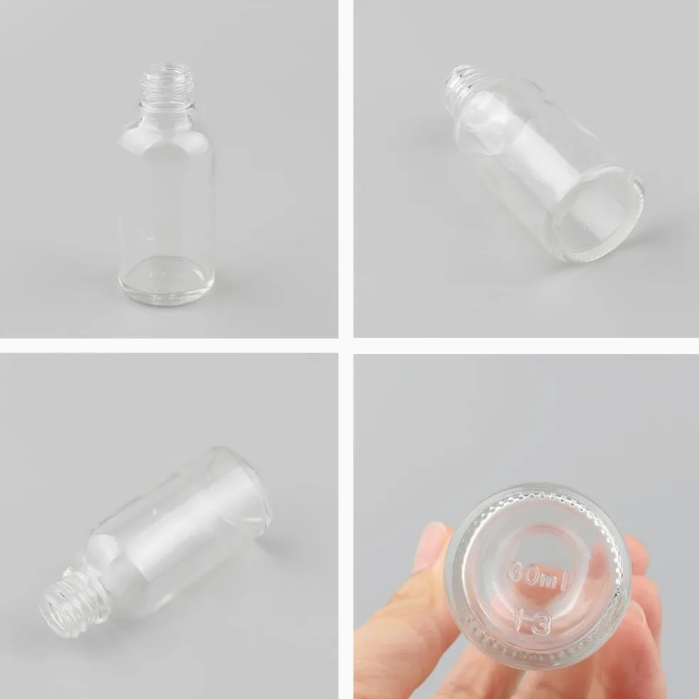 24 Piezas 100ml Transparente vidrio Botellas con cuentagotas y tapa de seguridad para Muestra Fragancias de Aceites Esenciales de Aromaterapia Masaje