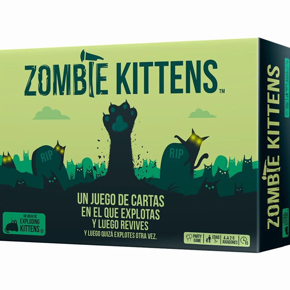 Asmodee Zombie Kittens Juego de Cartas Compatible con Exploding Kittens 2-5 Jugadores 7+ Años 15 Minutos Español