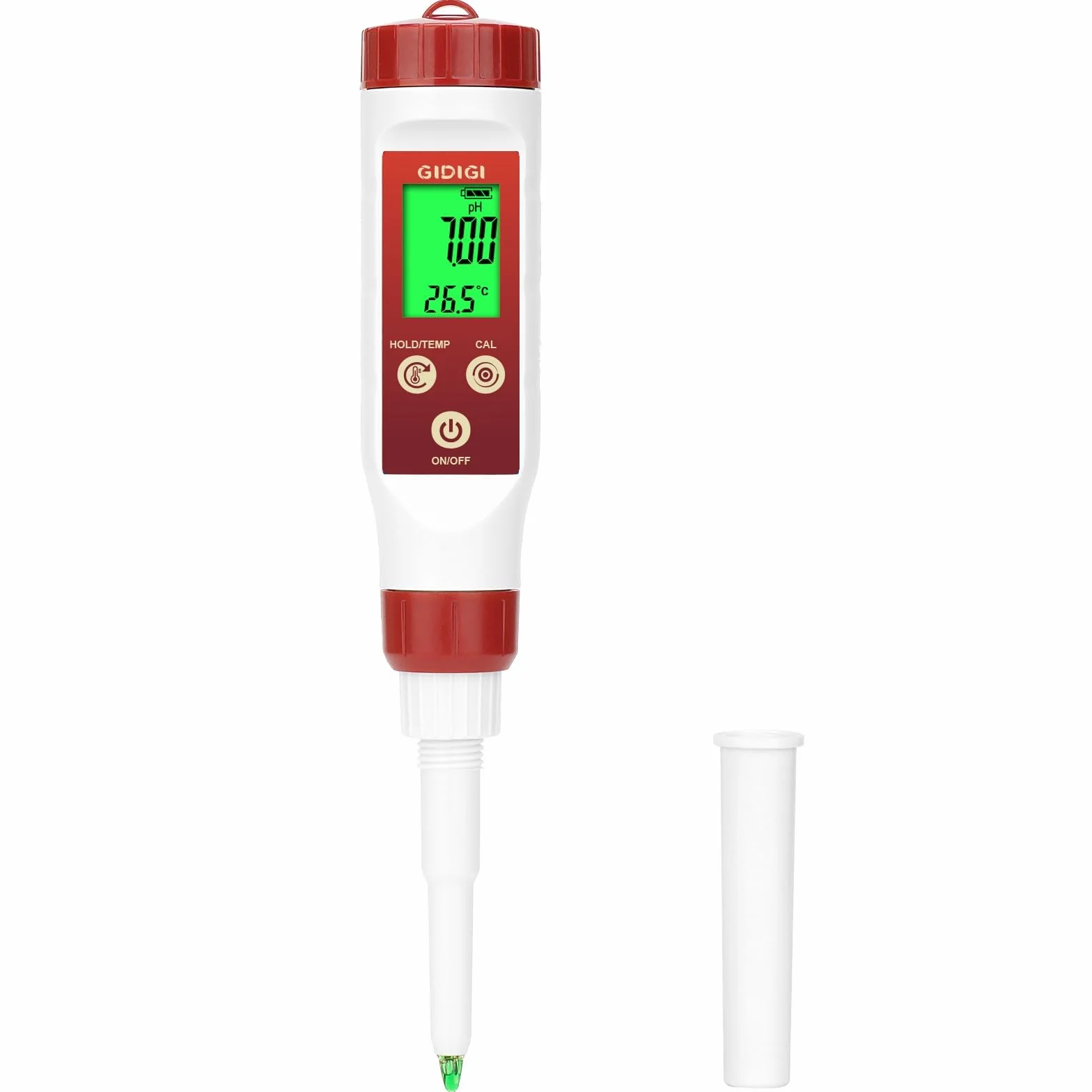 Medidor pH Alimentos Profesional con Sonda de Punta para Analizar pH y Temperatura en Líquidos y Semisólidos