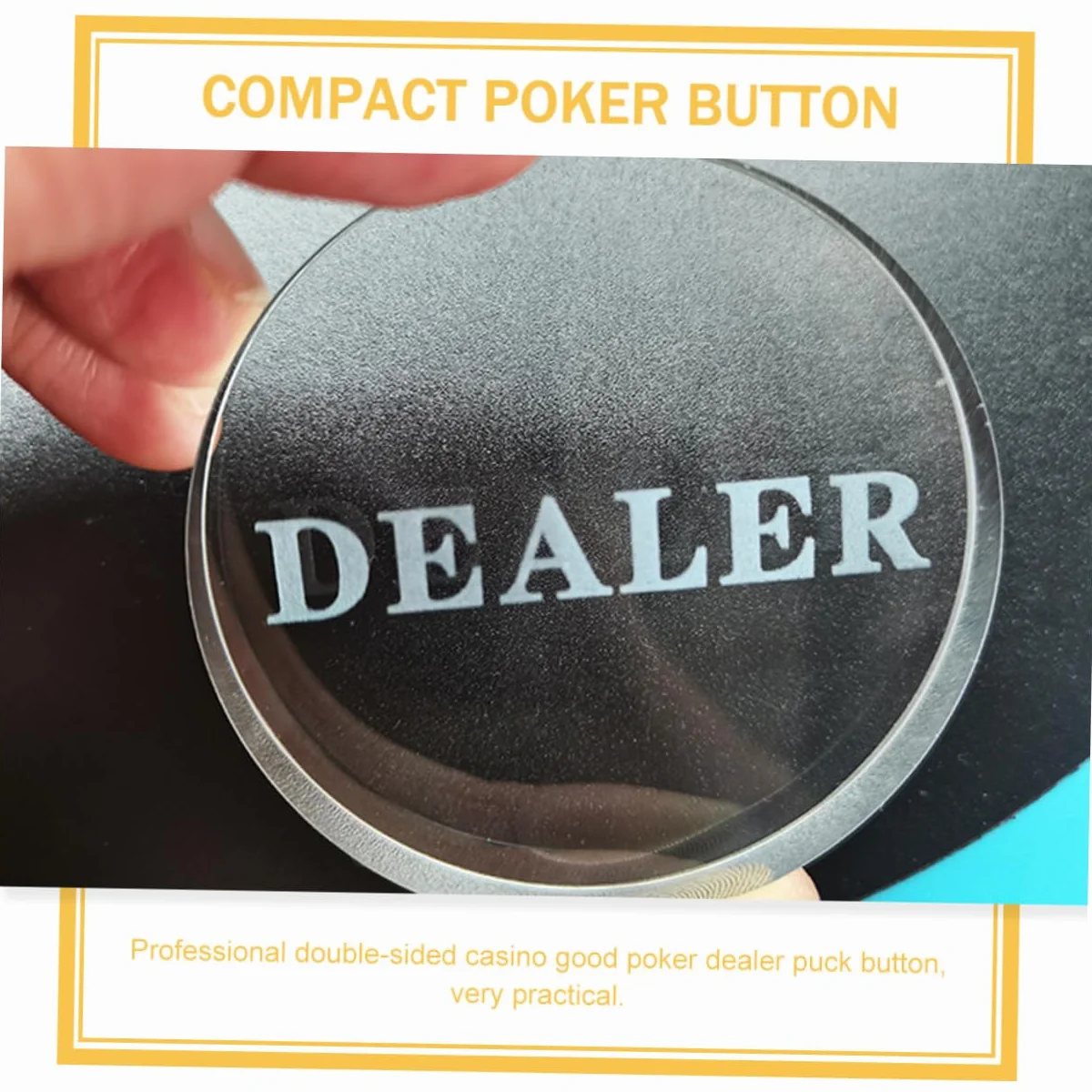 Transparente Botón De Distribuidor Profesional De Póker Resistente Al Desgaste para Texas Hold'em
