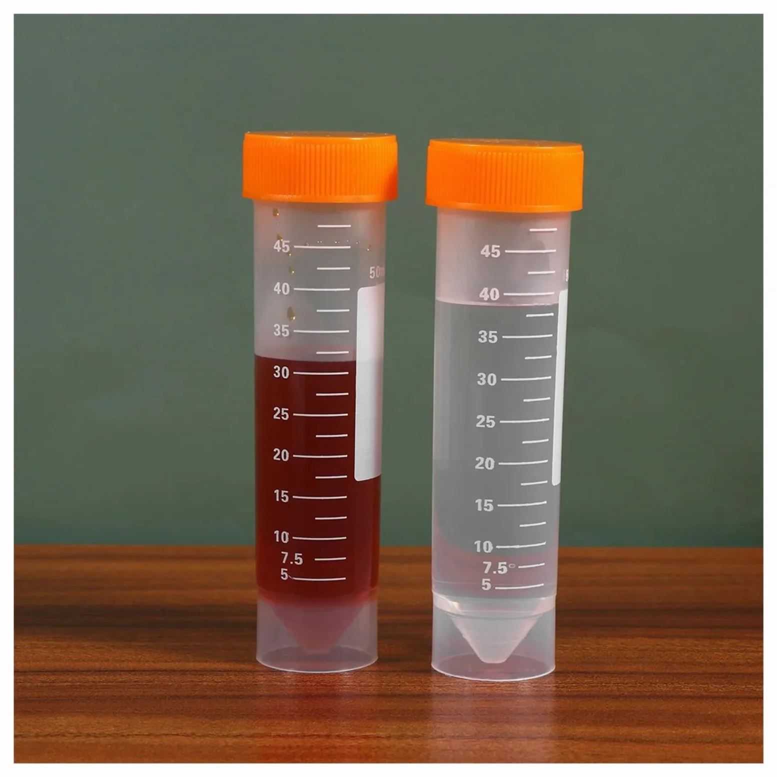 50pcs Centrifuge Tube Laboratory Use Professional Grade Tubes With Scale Markings Screw Port Flat Bottom Structure Plastic