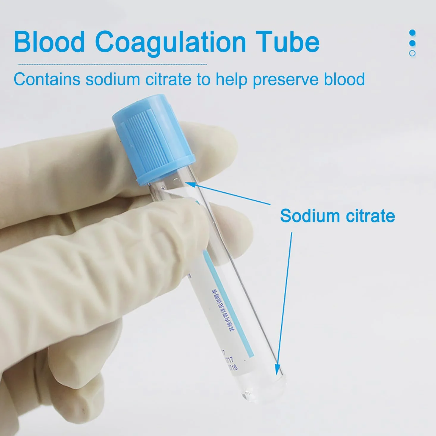 100pcs/pack Citrato De Sodio Tubo De Recogida De Sangre, Desechables De Presión Negativa Tubo De Vacío Con Tapa Azul, Citrato De Sodio 1:9, Tubo Vidrio/Tubo Plástico Opcional, Para Laboratorio