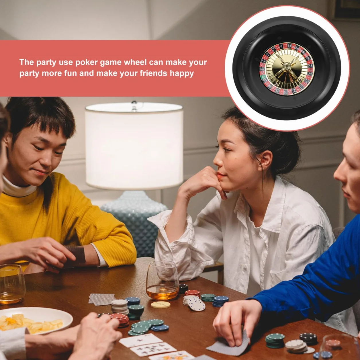 Rueda Giratoria De Póker Rusa 10.03 Pulgadas para Juego De Mesa Fiesta