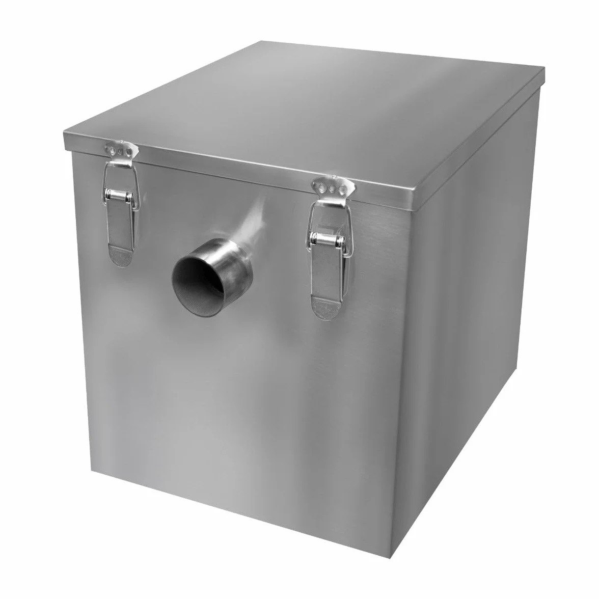 Interceptor Profesional de Trampa de Grasa Comercial 35L Bajo Fregadero Acero Inoxidable Cesta de Filtro Extraíble para Residuos de Alimentos Separador de Aceite Deflector de Agua Desagüe (33x29x39cm)