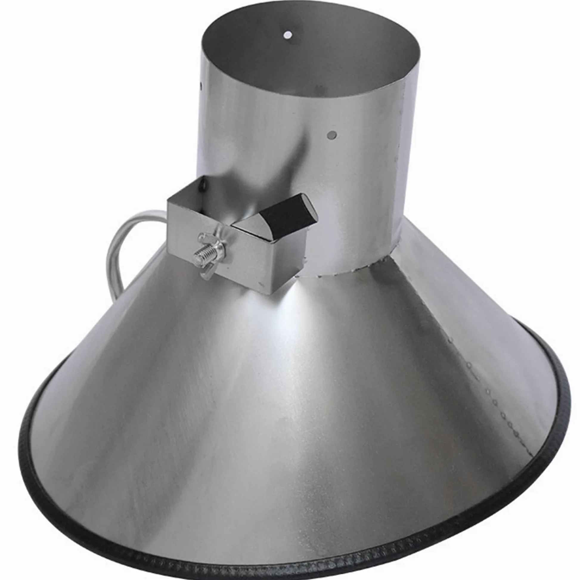 Campana de humo de acero inoxidable 304, tubo de escape redondo de soldadura con succión ajustable para colección industrial, 35 cm de diámetro, 14 cm de apertura