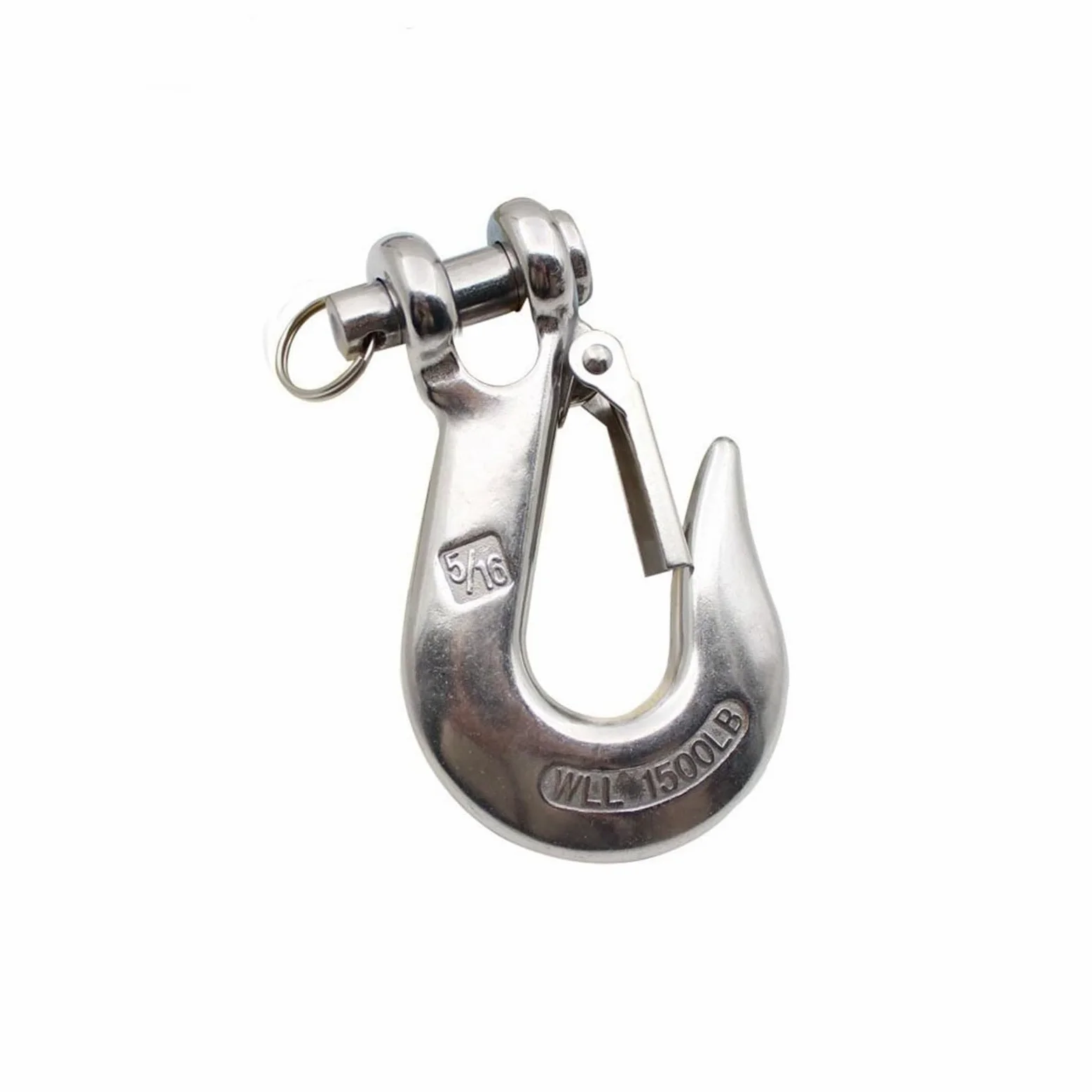 Ganchos de elevación de acero 304 de 6 piezas con pestillo de seguridad, gancho de eslinga de horquilla, gancho de cadena de horquilla(1/4(load 1000lb))