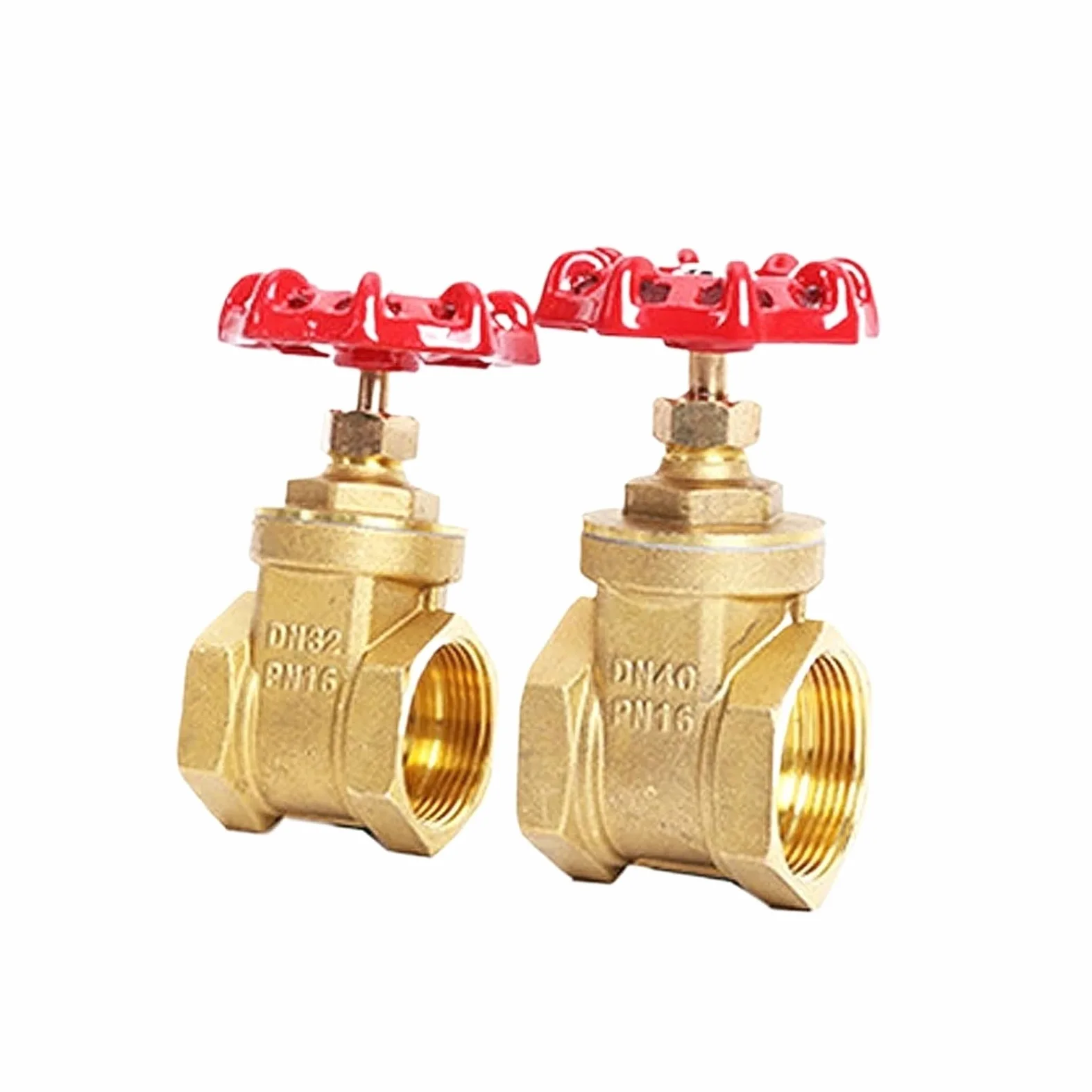 Llave de Paso Agua Válvula de compuerta latón con rosca hembra G 1/2", 3/4", 1", 1-1/2" y 2", DN15, DN20, DN25, DN32, DN40 DN50, volante acero paso completo(DN40)