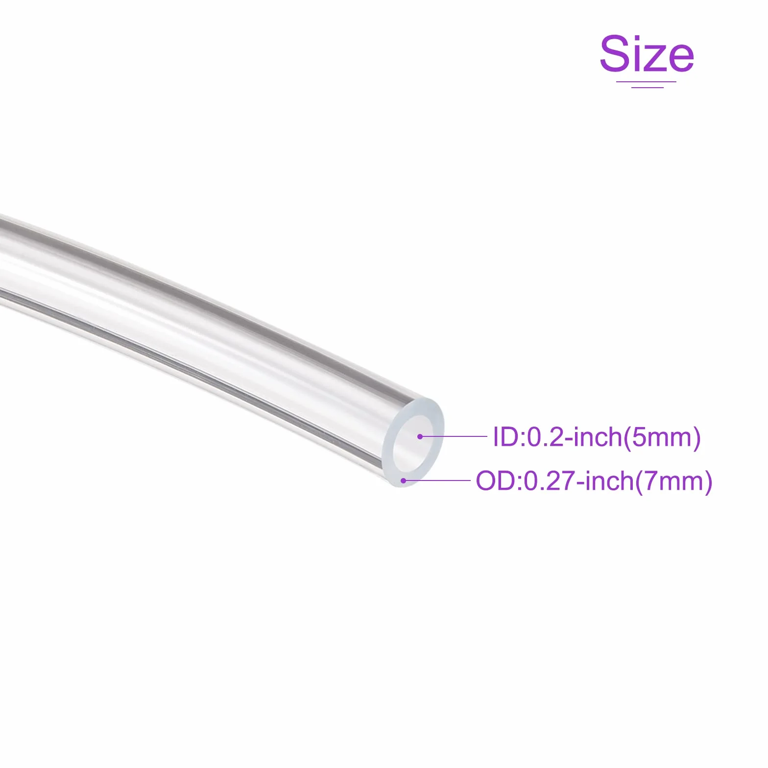 DMiotech 5mm Interior 7mm Exterior PVC Tubo Vinilo Flexible Transparente Manguera 4m