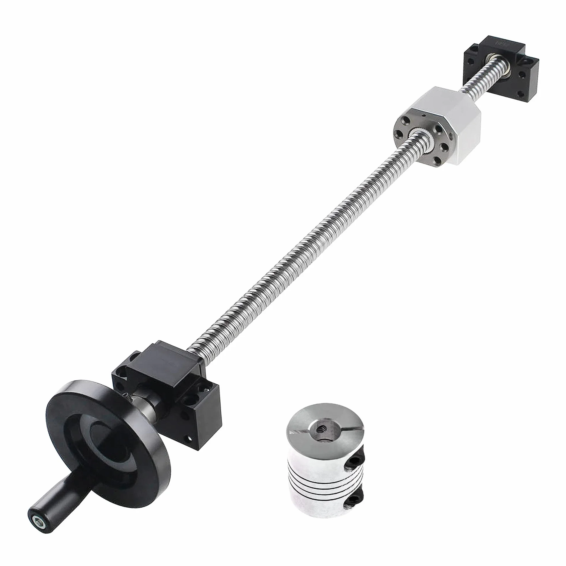 CNCMANS SFU1605 Juego de husillo de bolas 400 mm 16 mm acero inoxidable guía lineal BK12/BF12