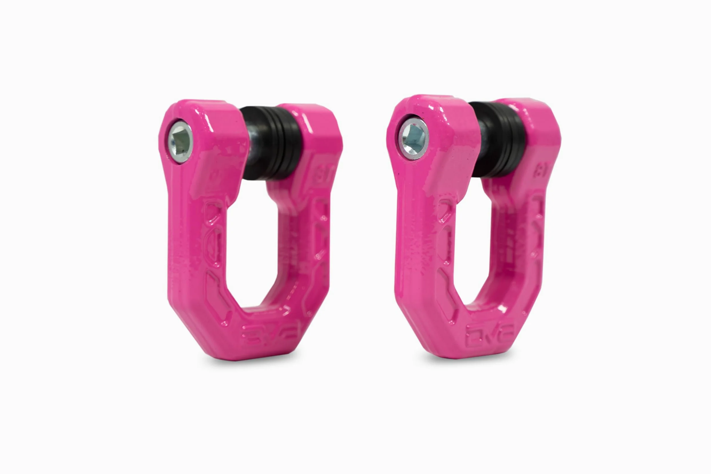 DV8 Elite Series - Grilletes de anillo en D rosa par de 8 toneladas límite de carga de trabajo | 0.12 pulgadas y (4) aisladores de 0.2 pulgadas incluidos, anillo en D de acero forjado de 1 y 0.08 pulgadas de grosor