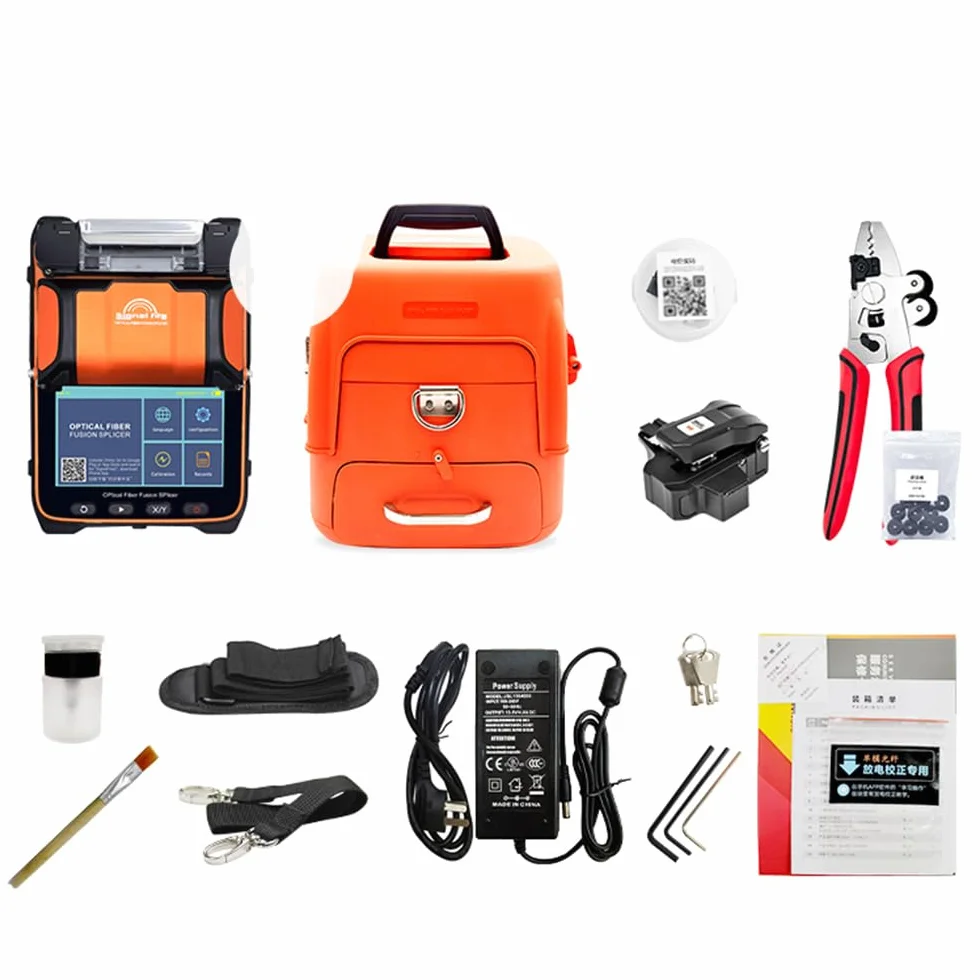 Signal fire Modelo AI-9 - Empalmador de fusión de fibra óptica de seis motores de alineación de núcleo de fibra empalme de fusión automática FTTH fibra óptica empalme 5S calefacción 15S