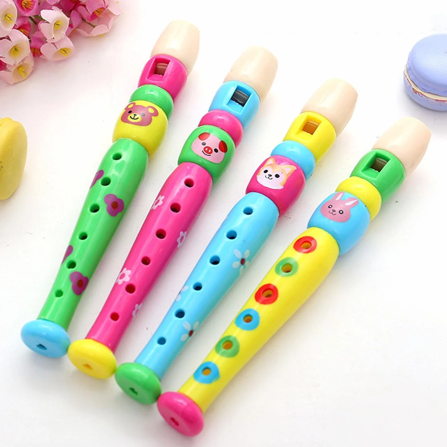 Flauta de Colores para Niños Juguete Musical de Madera Educativo Aprendizaje
