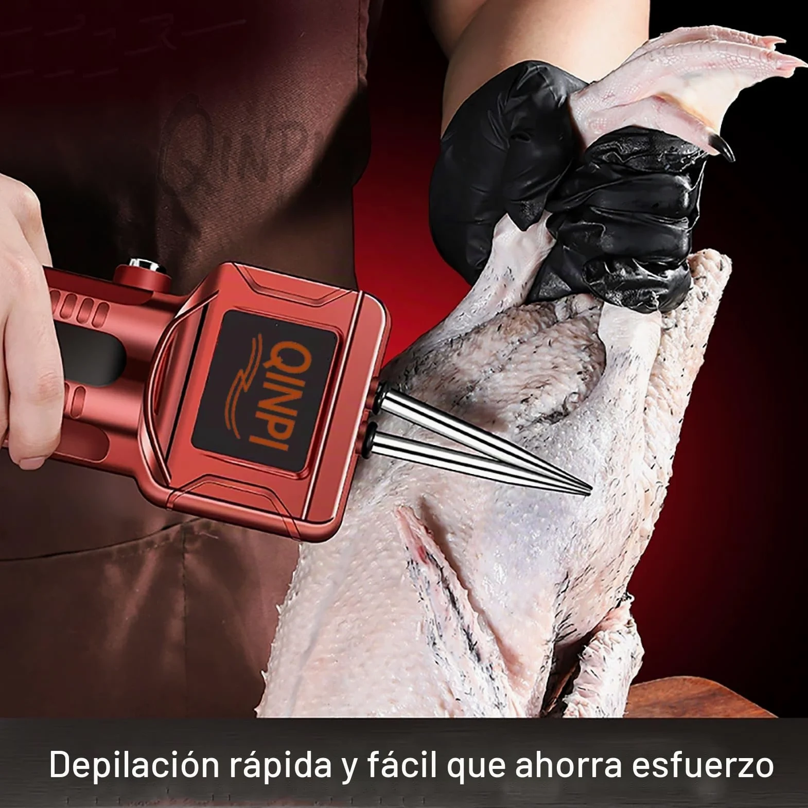 Desplumadora eléctrica rápida de aves, cabezal cónico de acero inoxidable 304, ajuste automático de la tensión, motor de cobre puro, elimina el pelo fino fácil y rápidamente, uso doméstico y comercial
