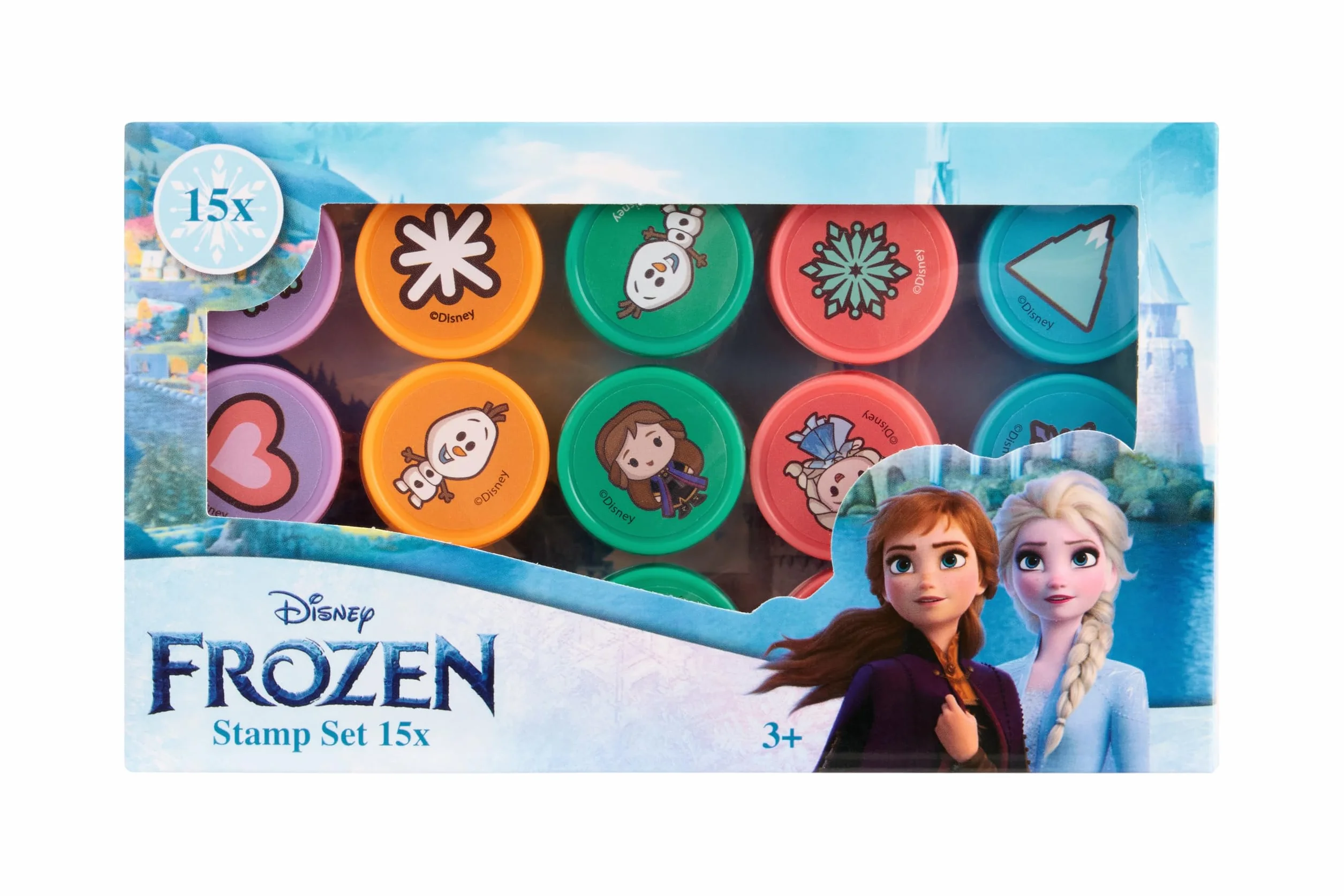 Disney Frozen zestaw pieczątek Elsa i Anna 15 sztuk dla dzieci od 3 lat