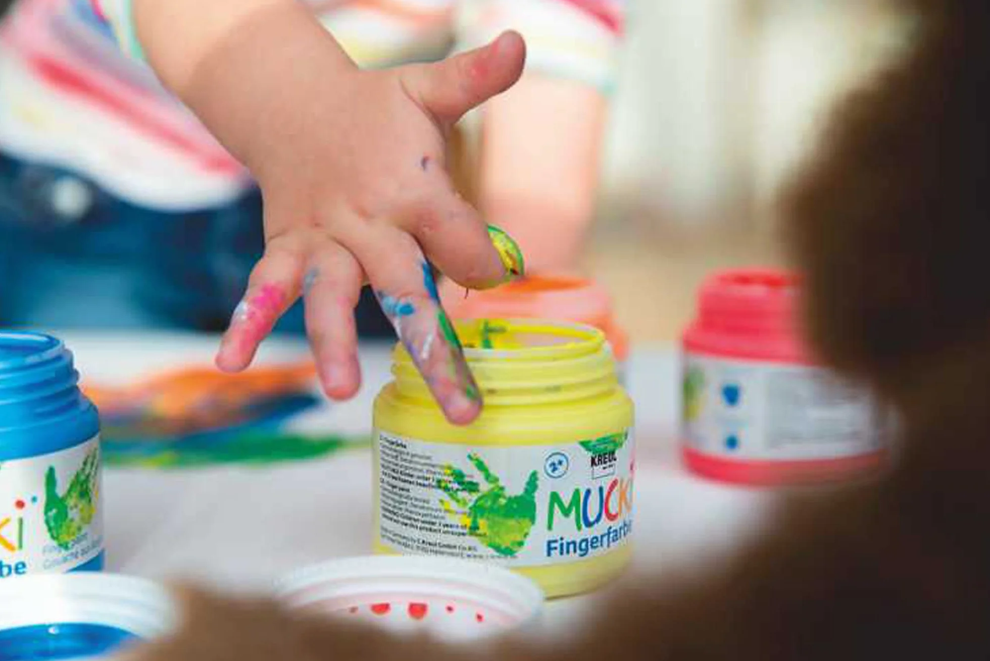 KREUL Mucki Farben für Finger Malerei Hellblau